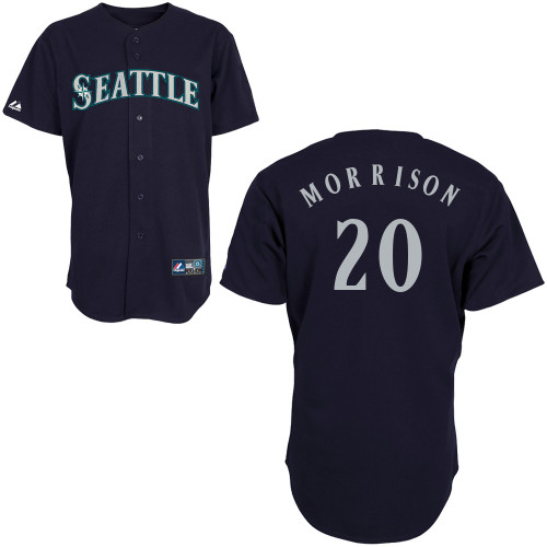 Logan Morrison #20 mlb Jersey-Seattle Mariners Women's Authentic Alternate Road Cool Base Baseball Jersey